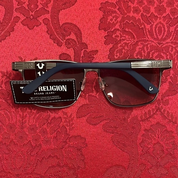 Brand New True Religion Brown Matte Metal Square Sunglasses 100% UV Protection - Picture 10 of 16